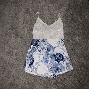 Floral and Lace Romper